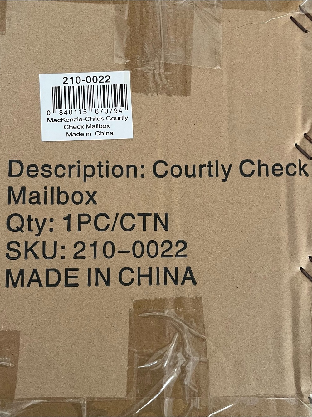 Mackenzie-Childs NIB Courtly Check Mail Box SOLDOUT USPS Ready Black Chartreuse - Picture 10 of 11
